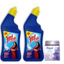 Sanifresh Shine Toilet Cleaner -500ml (Pack of 2) with Free Odonil Air Freshner - 50g...