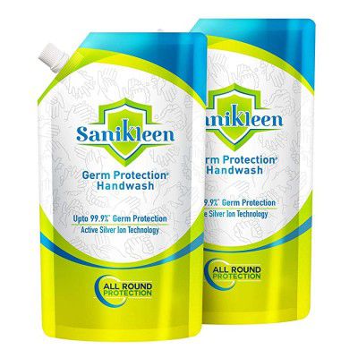 Sanikleen Handwash -750 ml x 2 Refill Pouch, white