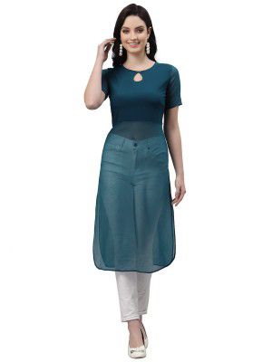 Sanisa Solid Georgette & Crepe Kurta