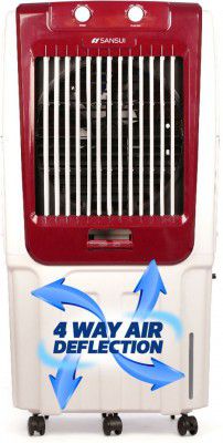 Sansui 105 L Desert Air Cooler for home with 4 way Air Deflection (White, Desert)