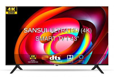 Sansui 43" 4K Ultra HD Certified Android LED TV JSW43ASUHD (2022 Model)