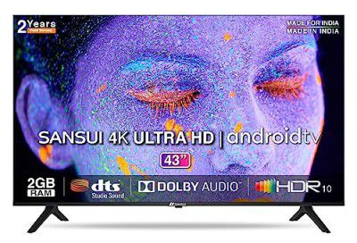 SANSUI JSW43ASUHD 43 inches 4K Ultra HD Certified Android LED TV 