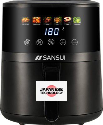 Sansui Kurkura Magic 5L With 85% Less Oil Consumption, Digital Touchscreen with Color Display, Non-Stick Basket Air Fryer (5 L)