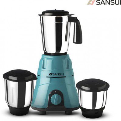 Sansui Plus 500 W Juicer Mixer Grinder (Allure Plus | 3 Jars | Black, Blue)