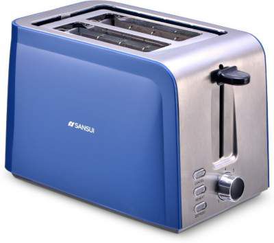 Sansui Prima 2 Slice 750 W Pop Up Toaster (Sky Blue, Chrome)
