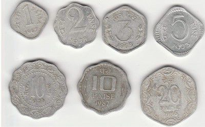 Sansuka Demonetized Aluminum Set of Republic India