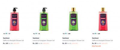 Santoor Body Wash & Shower Gel Upto 46% Off