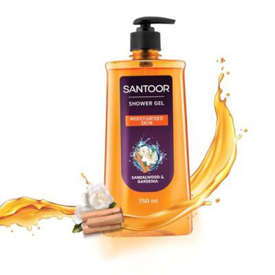 Santoor Moisturizing Shower Gel 750ml With Natural Sandalwood & Gardenia Extracts