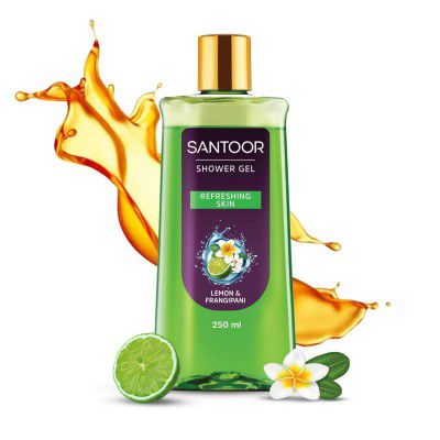 Santoor Refreshing Shower Gel With Natural Lemon & Frangipani Extracts | 250ml