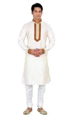 [XXL] Sanwara Men's Art Silk Kurta Pyjama