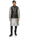 Sanwara Men's Achkan Kurta Pyjama with Waist Coat S0319_031...
