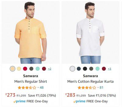 Sanwara Mens Regular Shirt up to 81% off
