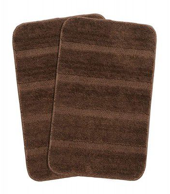 Saral Home Brown Soft Microfiber Anti-Slip Set of 2 Bathmat (35X50 cm)