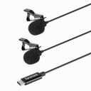 Saramonic Dual USB Type-C Microphone, Omnidirectional Lavalier Microphone with USB C Adapter (19.6ft)...