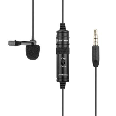 Saramonic LavMicro U2 Clip-On Lavalier Mic for Cameras & Mobile Devices with 19.7' (6m) 3.5mm TRS/TRRS Cable