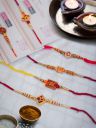 Saree mallSet of 4 Designer Religious Rakhi...