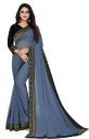 sareeslatest designer Solid Daily Wear Poly Georgette Saree (Grey)...