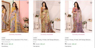 Sarik Womens Sarees Starting @9