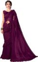 Sariya Solid Fashion Lycra Blend Saree (Purple)...