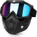 SARTE TPU Goggle Mask Anti Scratch UV Protective Open Face & Eyewear Windproof Dirt Shield Adjustable Strap Soft Foam Padded Detachable for Cycling Bike Off Road Racing Riding Unisex (Rainbow)...