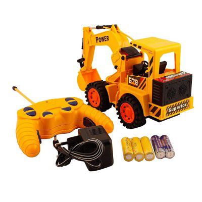 SARVATRAY Remote Control and LED Flash Lights JCB Truck Construction Vehicle Toys JCB Plastic Truck Toy for Kids boy (Large JCB)