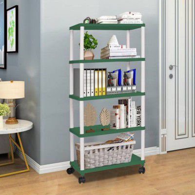 Sasimo Plastic Metal 4 Shelf Book Organizer Metal Open Book Shelf  (Finish Color - White, DIY(Do-It-Yourself))