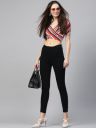 SASSAFRAS Women Black Slim Fit Mid-Rise Clean Look Stretchable Cropped Jeans...