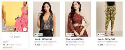 Myntra : Up to 73% OFF - Sassafras Womens Clothing