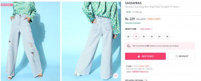 Sassafras Women's Jeans at Min. 90% off
