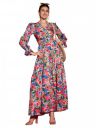 SASSAFRAS Women's Poly Crepe Fit and Flare Ankle Length Casual Dress...