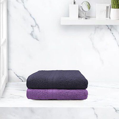 Sassoon Anatolia 2 Piece 100% Cotton Hand Towel Set in 500 GSM (40cmX60cm)- Denim-Grape (Soft, Absorbent & Quick Dry Towel for Gym, Home, Kitchen, Pool, Travel, Spa and Yoga)