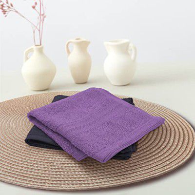 Sassoon Anatolia 2 Piece Cotton Face Towel/Hanky in 500 GSM (30cm X 30cm) - Grape-Denim