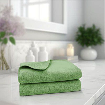 Sassoon Venir Microfiber 2 Piece Hand Towels in 450 GSM (40x60cm, Green Color) - Absorbent & Quick Dry Multipurpose Hand Towels