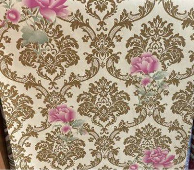 SASTHRA DECORS Decorative Beige, Gold, and Pink Wallpaper (200 cm x 45 cm)
