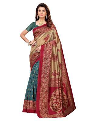 Satrani Art Silk Saree with Blouse Piece