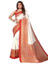 Satrani Women's Printed Poly Silk Saree with Unstitched Blouse Piece...