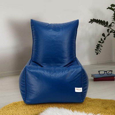 Sattva Chair Style Bean Bag XXXL Bean Bag Filled (with Beans) - Royal Blue