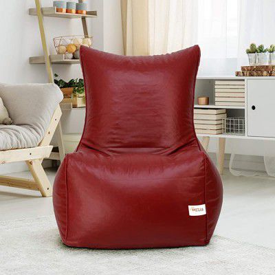 Sattva Chair Style Bean Bag XXXL Bean Bag Filled (with Beans) - Maroon