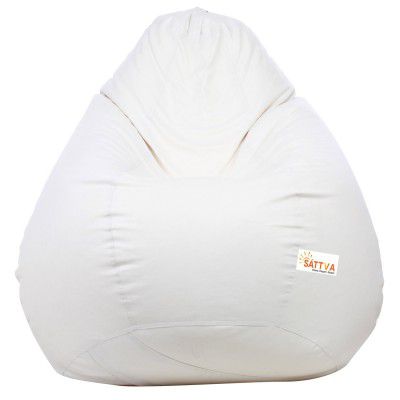 Sattva Classic Bean Bag Cover Without Beans XXXL Size - White