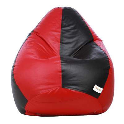 Sattva Classic XXL Bean Bag Filled with Beans - Black and Red