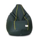 Sattva Classic XXL Bean Bag Filled (with Beans) Colour - Dark Green with Yellow Piping...