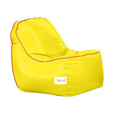 Sattva Rester Leatherette Fabric XXXL Bean Bag Cover Without Beans - Yellow