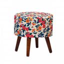 SATTVA Round Wooden Stools for Sitting Ottoman (Collapsible Legs)_(41 x 41 x 43 cm)...