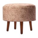 SATTVA Round Wooden Stools for Sitting Ottoman upholstered Foam Cushioned pouffe Puffy (Collapsible Legs)...