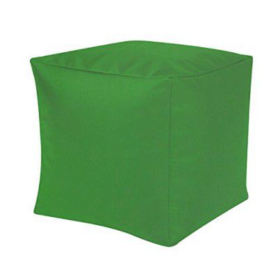 Sattva Square Footstool Cover (Without Beans) for Seating - Neon Green