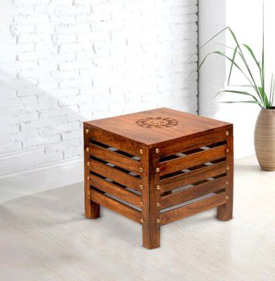 SATTVA Wooden Stools for Living Room Sitting Chair for Home Handcrafted Antique Finish