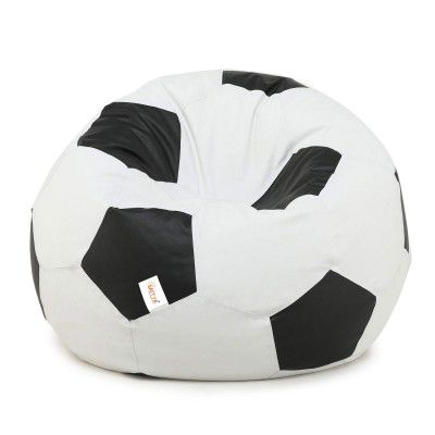 SATTVA XXXL Football Bean Bag Filled with Beans – White & Black