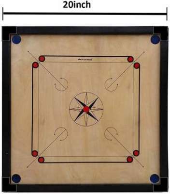 satya sports Matt Finish Club Carrom Board Only For kid's (SIZE-20Inch) 50.8 cm Carrom Board (Multicolor)