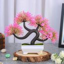 SATYAM KRAFT 1 Pc Artificial Bonsai Flower Tree with Designer Pot for Home Decor, Room Decorations, Living Room Table Decoration Plants and Craft Items Corner,Deepawali...