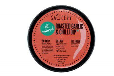 Saucery Roasted Garlic and Chilli Dip, 150 g| Fresh Ingredients| No Preservatives